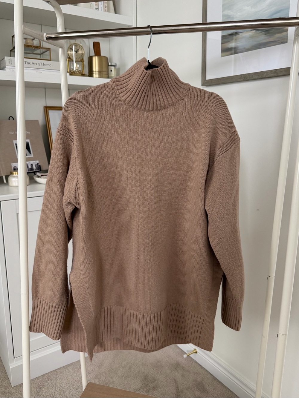 H&M Taupe Turtleneck Sweater Oversized